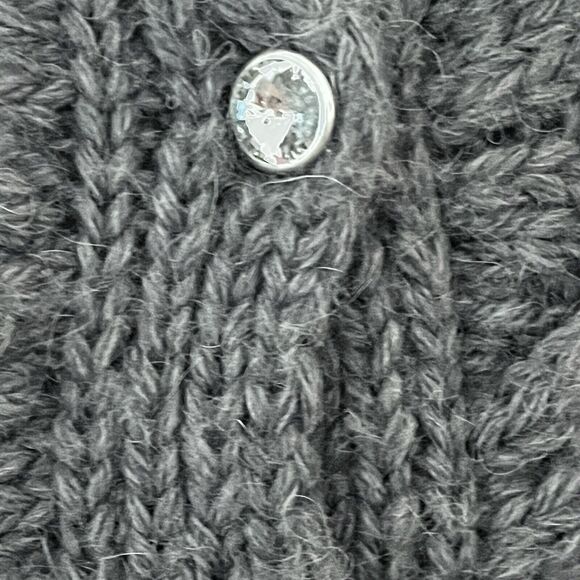 Ann Taylor Loft Womens Cardigan Sweater SZ S Wool Alpaca Blend Grey Cable Knit - Picture 3 of 9